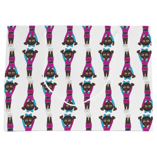 体操アクロバティックスタンブリングダンススタジオジム ラージペーパーバッグ (正面)