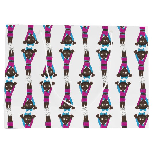 体操アクロバティックスタンブリングダンススタジオジム ラージペーパーバッグ (裏面)