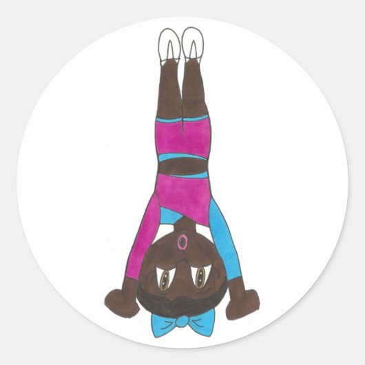 体操アクロ曲芸ダンスタンブリング体操選手 ラウンドシール (正面)