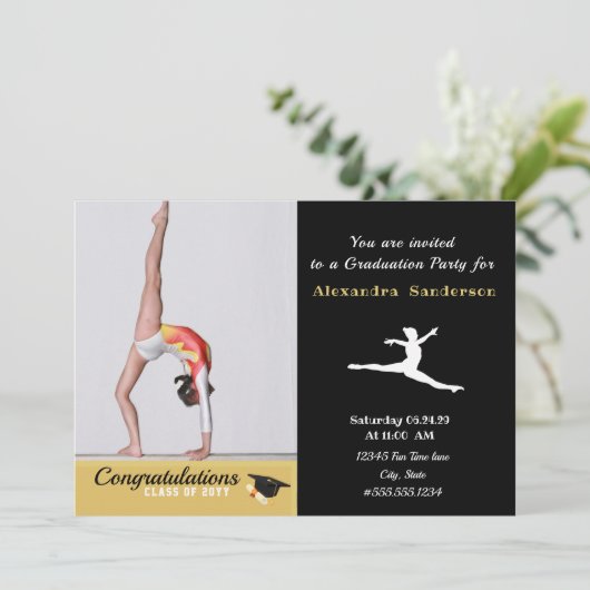 体操アスリート写真卒業クラス2022 招待状 (スタンド正面)