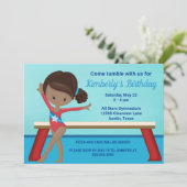 体操アフリカ系アメリカ人ガールズバースデーパーティー 招待状 (スタンド正面)