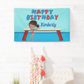 体操アフリカ系アメリカ人ガールバースデーパーティー 横断幕 (インサイチュ)