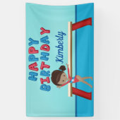 体操アフリカ系アメリカ人ガールバースデーパーティー 横断幕 (縦)