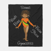 体操アフリカ系アメリカ人、茶色の目、オレンジ色のレオ フリースブランケット (正面)