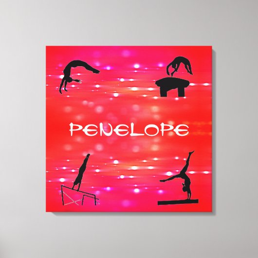 体操イベントストレッチキャンバス印刷(名前あり) キャンバスプリント (正面)