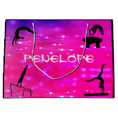 体操イベントパーソナライズされた抱き枕名 ラージペーパーバッグ (正面)
