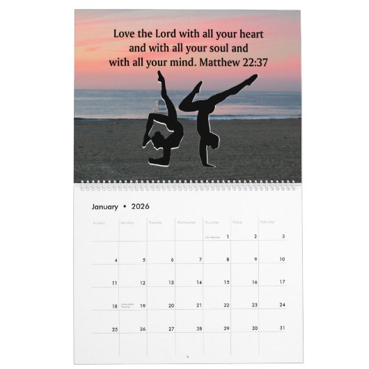 体操インスパイアバイブル引用文カレンダー カレンダー (1月 2026)