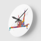 体操エクササイズ ラウンド壁時計 (傾斜)