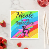 体操カラフルデザインが好きパーソナライズされた スタンダードランチョンナプキン (インサイチュ)