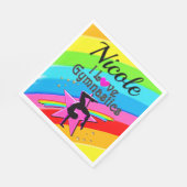 体操カラフルデザインが好きパーソナライズされた スタンダードランチョンナプキン (角)