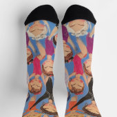 体操カラフルパターンギフト ソックス (上部)