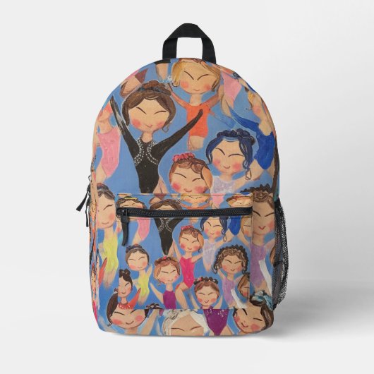 体操カラフルパターンギフト プリントバックパック (正面)