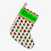 体操カラフルパーソナライズされた式クリスマスストッキング スモールクリスマスストッキング (正面 (吊り時))