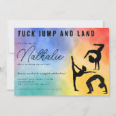 体操カラフル女の子の誕生日パーティーへの招待 招待状 (正面)