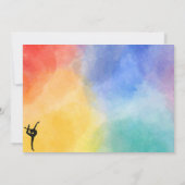 体操カラフル女の子の誕生日パーティーへの招待 招待状 (裏面)