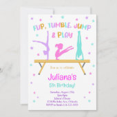 体操カラフル誕生日招待状 招待状 (正面)