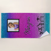 体操カラフル転倒とフリップビーチタオル ビーチタオル (正面)