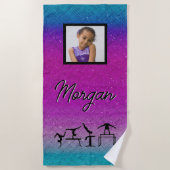 体操カラフル転倒とフリップビーチタオル ビーチタオル (正面)