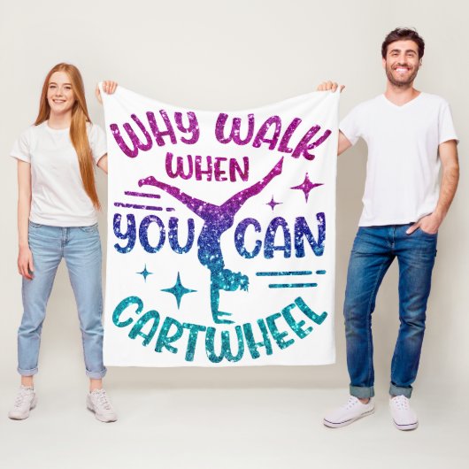 体操カーツホイールマゼンタパープルターコイズ フリースブランケット (インサイチュ)