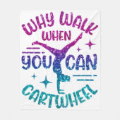 体操カーツホイールマゼンタパープルターコイズ フリースブランケット (正面)