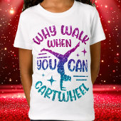 体操カーツホイールマゼンタパープルターコイズ Tシャツ