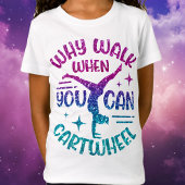 体操カーツホイールマゼンタパープルターコイズ Tシャツ