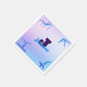 体操ガーリーブルーパープルモノグラムパーソナライズされた スタンダードカクテルナプキン (角)