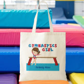 体操ガールかわいいブルーモノグラム体操選手 トートバッグ