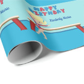 体操ガールかわいいブロンド体操ハッピーバースデー ラッピングペーパー (ロールコーナー)