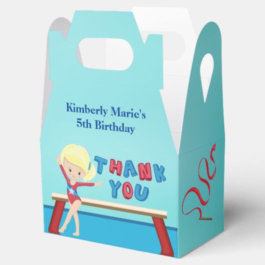 体操ガールかわいいブロンド体操誕生日会 フェイバーボックス (オープン)