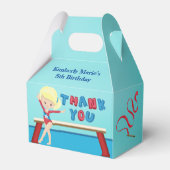 体操ガールかわいいブロンド体操誕生日会 フェイバーボックス (正面サイド)