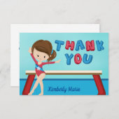 体操ガールかわいい体操選手カスタムサンキューカード サンキューカード (正面/裏面)