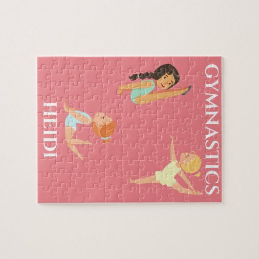 体操ガールのパーソナライズされたパズル。 ジグソーパズル (横)