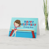 体操ガールキュートギムナストカスタムハッピーバースデー カード (正面)