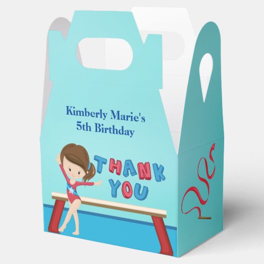 体操ガールキュートギムナスト子供の誕生日パーティー フェイバーボックス (オープン)