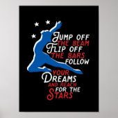 体操ガールギムナスト感動的スポーツ引用文 ポスター (正面)