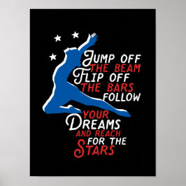 体操ガールギムナスト感動的スポーツ引用文 ポスター