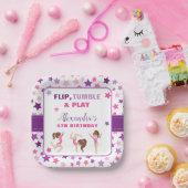 体操ガールスターズバースデーパーティー ペーパープレート (パーティー)