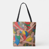 体操ガールズアクロダンサーカラフルパターン トートバッグ (裏面)