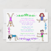 体操ガールズタンブリングパーティー体操選手キッズ 招待状 (正面)