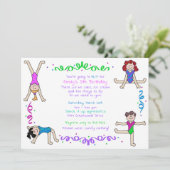 体操ガールズタンブリングパーティー体操選手キッズ 招待状 (スタンド正面)