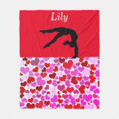 体操ガールズバレンタインハートフリースブランケット フリースブランケット (正面)