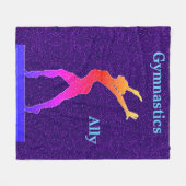 体操ガールズパープルスパークルフリースブランケット フリースブランケット (正面(横))