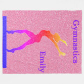 体操ガールズピンクスパークルフリースブランケット フリースブランケット (正面(横))