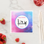 体操ガールズ誕生日ピンク&ブルーナプキンス スタンダードカクテルナプキン (インサイチュ)