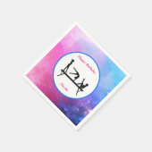 体操ガールズ誕生日ピンク&ブルーナプキンス スタンダードカクテルナプキン (角)