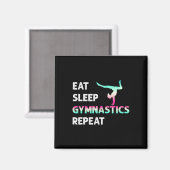 体操ガールズTシャツ Eat Sleep Gymnastics Repeat 女子 体操部 マグネット (正面/裏面)