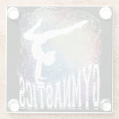 体操ガールハンドスタンドウォーター色 ガラスコースター (裏面)