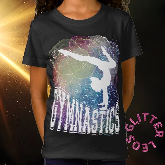 体操ガールハンドスタンドウォーター色 Tシャツ