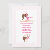 体操ガールバースデーパーティーの写真 招待状 (正面)